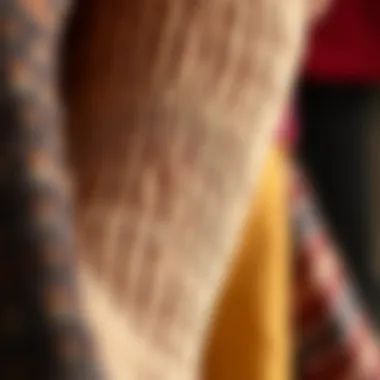 Close-up of fabric textures used in over the knee socks