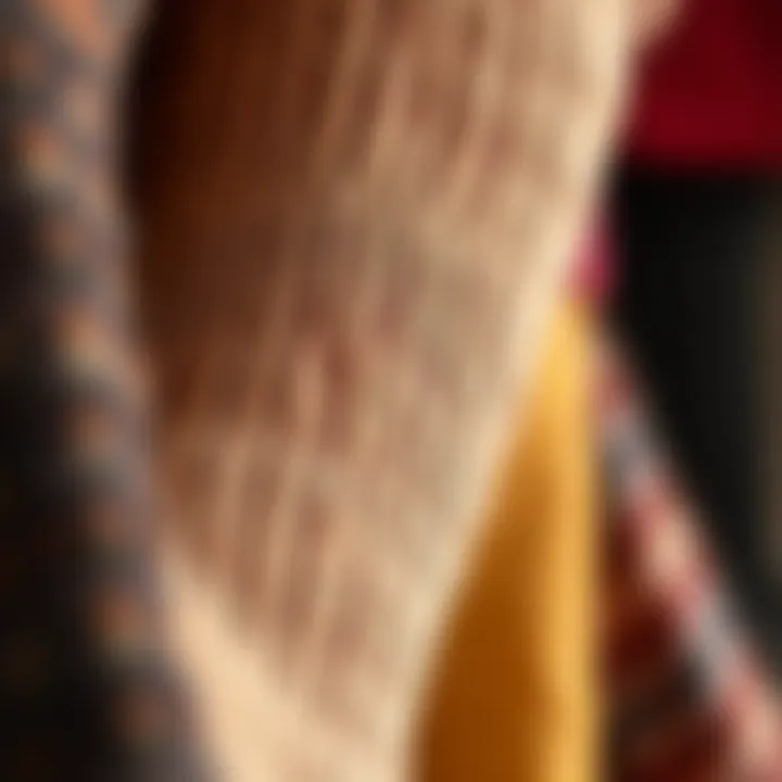 Close-up of fabric textures used in over the knee socks