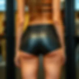 Stylish display of butt lifter biker shorts highlighting their form-fitting design