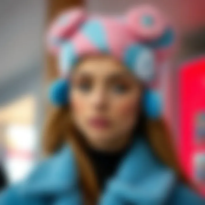 A mood board illustrating the influence of Care Bear headbands in fashion