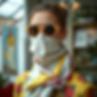 Self-adhesive wrap used creatively in a fashion accessory