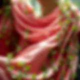 Elegant design featuring artificial ivy strands intertwined with luxurious fabrics