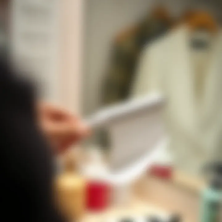 User maintaining a lint roller by removing the adhesive sheet