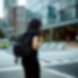 Stylish Cusangel Backpack in urban setting