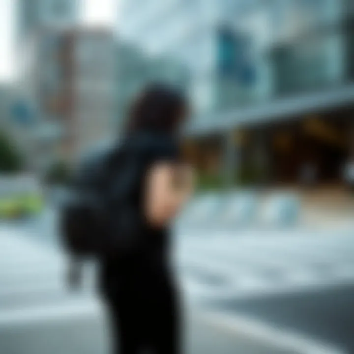 Stylish Cusangel Backpack in urban setting