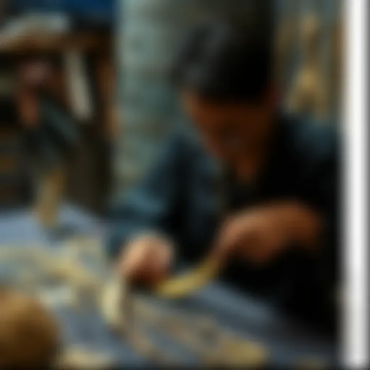 Artisanal Craftsmanship in Wing Chains Artisan at work crafting a bespoke custom chain with wing elements.