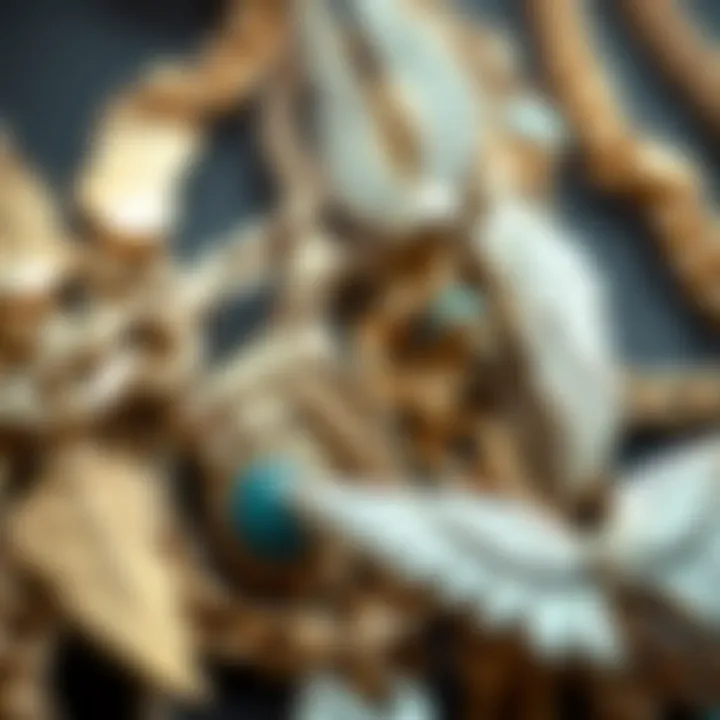 Diverse Materials in Wing-Designed Chains A close-up view of various materials used in custom chains with wing motifs.