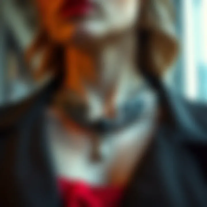 Stylish Pairing of Wing Chain with Fashion A styled display of a custom wing chain paired with fashionable attire.