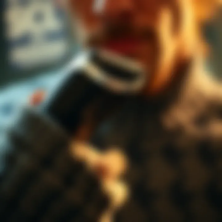 Close-up of a sweater shaver in action