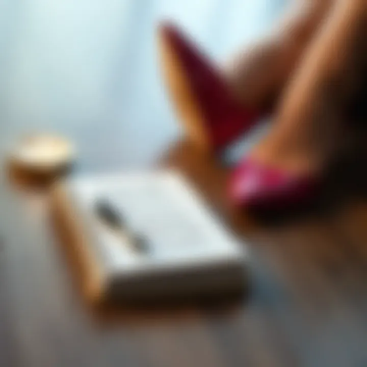 Expert tips for high heel care on a notepad