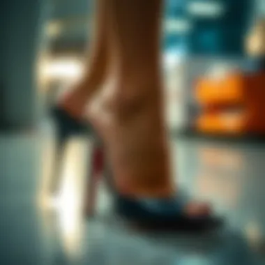 Fashionable high heels being maintained