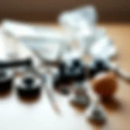 High heel repair kit components neatly arranged