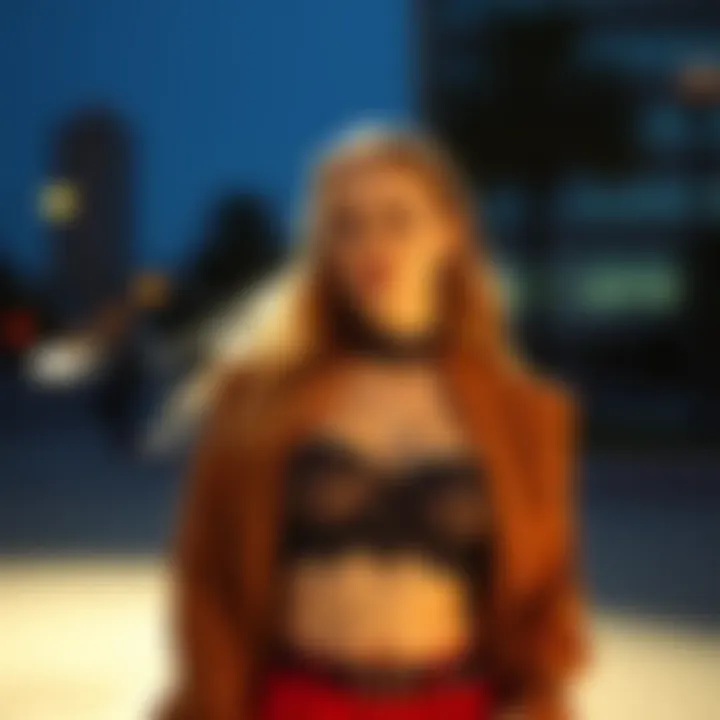 A chic outfit featuring pasties as a bold accessory, seamlessly integrated into a high-fashion ensemble.