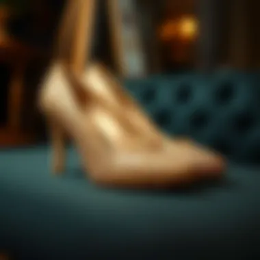 The Elegance of Gold Glitter Shoes Elegant gold glitter shoes showcased on a luxurious background