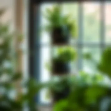 Elegant tiered plant stand with lush greenery