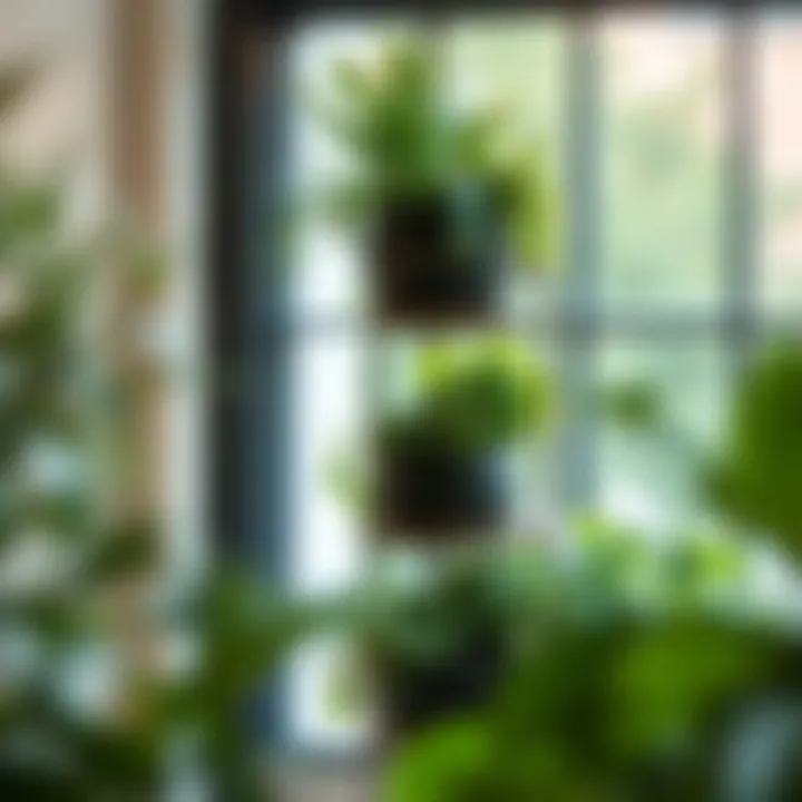 Elegant tiered plant stand with lush greenery