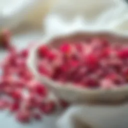 Elegant bowl filled with dried rose petals