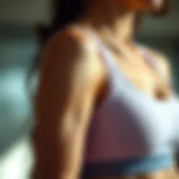 Illustration showcasing the unique design of a sports bra with high underarm coverage