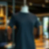 A stylish black slim fit t-shirt showcased on a mannequin