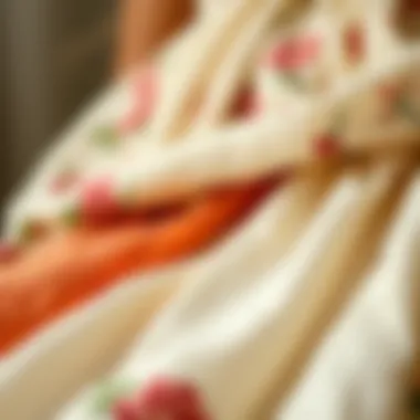 A close-up of sustainable fabrics used in boho fashion