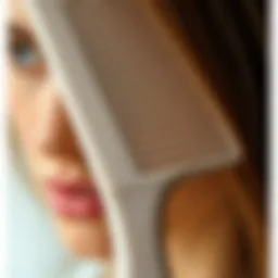 A close-up view of a bulk wide tooth comb highlighting its smooth finish and ergonomic design.