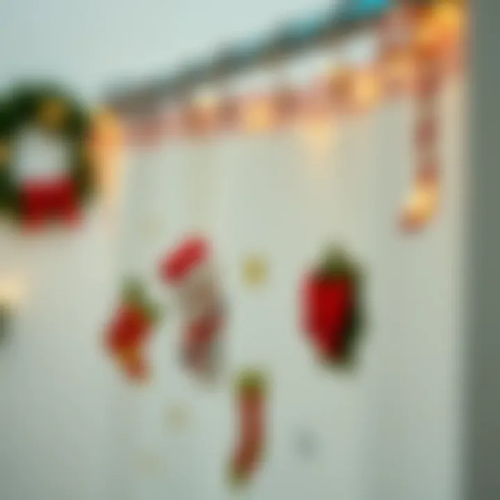 Festive Aesthetics: Christmas Shower Curtain Hooks Elegant Christmas shower curtain hooks with festive designs