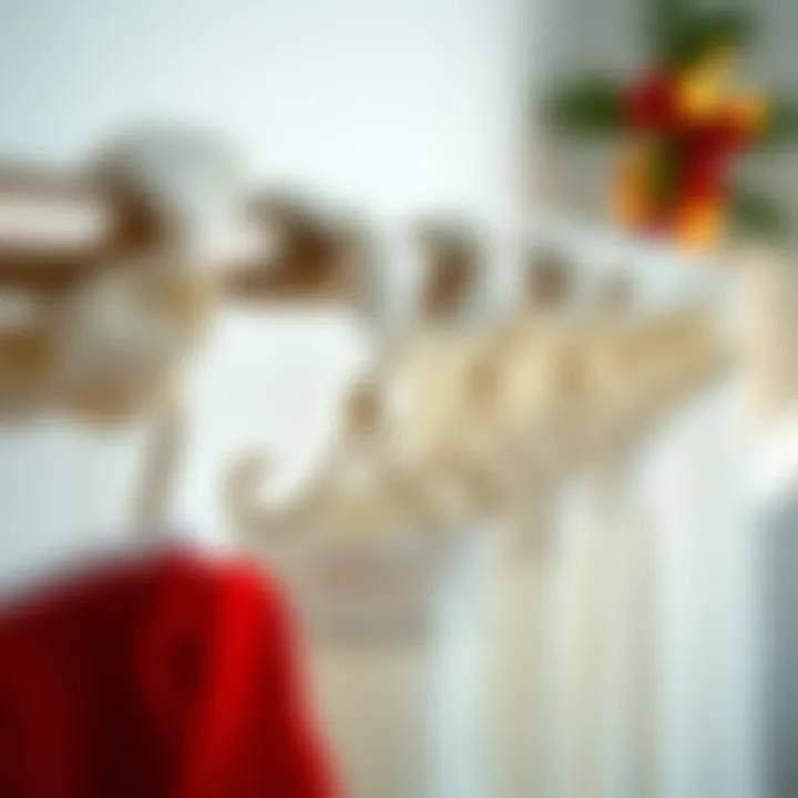 Material Matters: Quality in Holiday Decor Close-up of high-quality materials used in Christmas shower curtain hooks