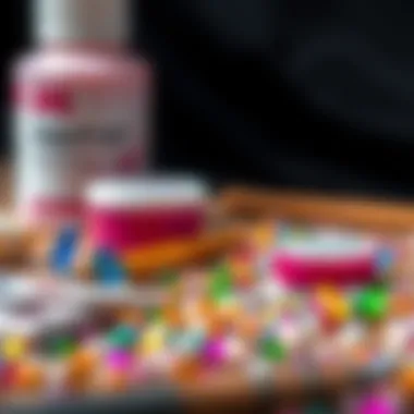 Vibrant rhinestone painting kit components