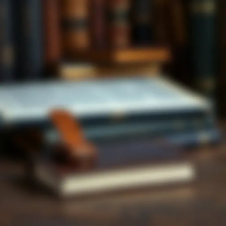 Durable leather bookmarks against a backdrop of books