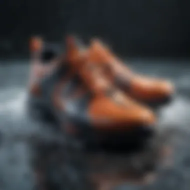 High-Performance Materials in Water Footwear A close-up of high-performance materials used in designer water shoes