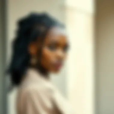 Fashionable look showcasing a goddess locs lace front wig styled elegantly