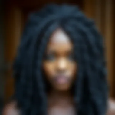 Beautifully styled goddess locs lace front wig with intricate curls