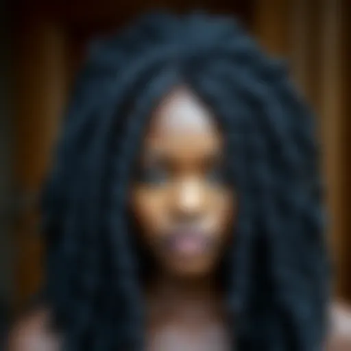 Beautifully styled goddess locs lace front wig with intricate curls