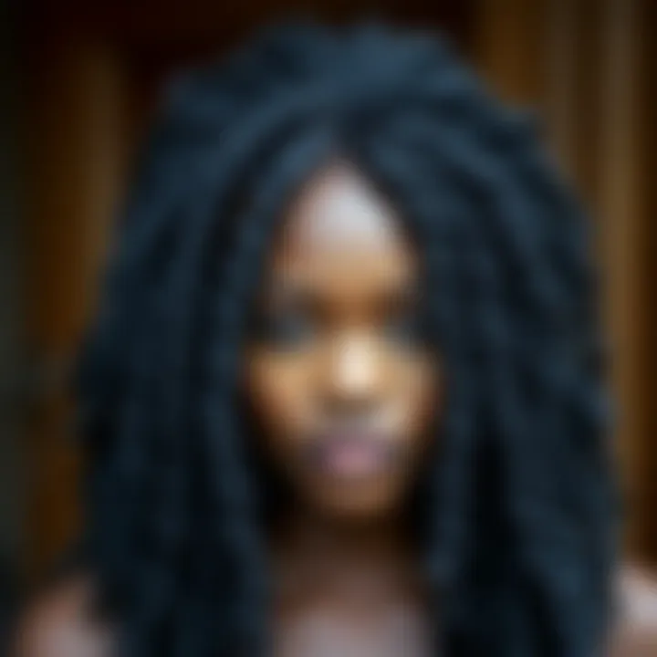 Beautifully styled goddess locs lace front wig with intricate curls