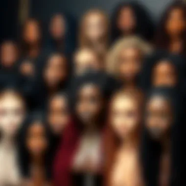 A variety of goddess locs lace front wigs in different colors and styles