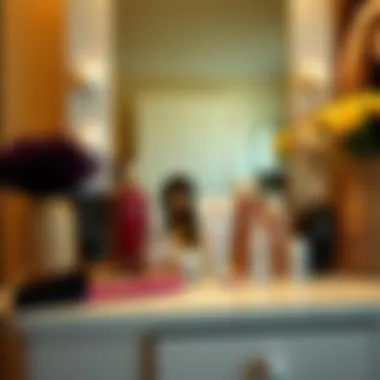 Wig care essentials displayed on a vanity table