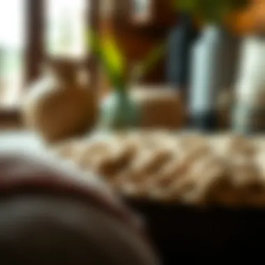 A close-up of the craftsmanship involved in creating a knot floor cushion