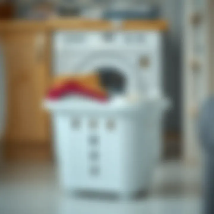 Foldable laundry basket in compact form for space-saving