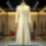 Elegant long skirt suit set displayed on a mannequin