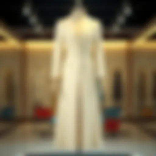 Elegant long skirt suit set displayed on a mannequin