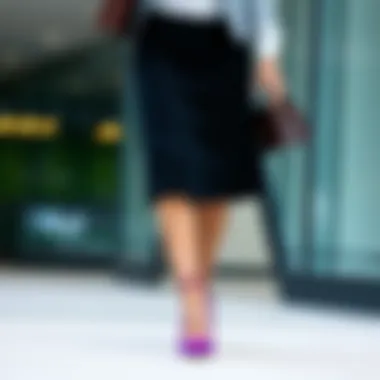 Long skirt paired with office-appropriate footwear