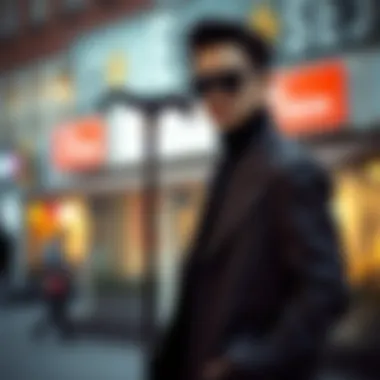 Cane as a Modern Fashion Statement A stylish individual showcasing a cane in an urban setting.