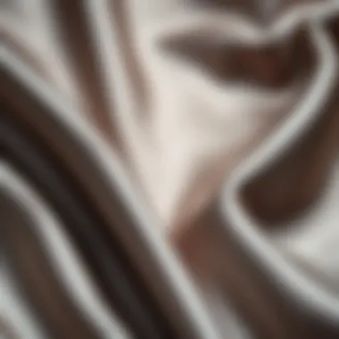 Close-up of luxurious satin fabric showcasing texture and sheen