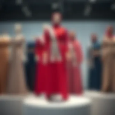 Diverse Styles of Modest Pageant Attire Diverse styles of modest dresses displayed on mannequins