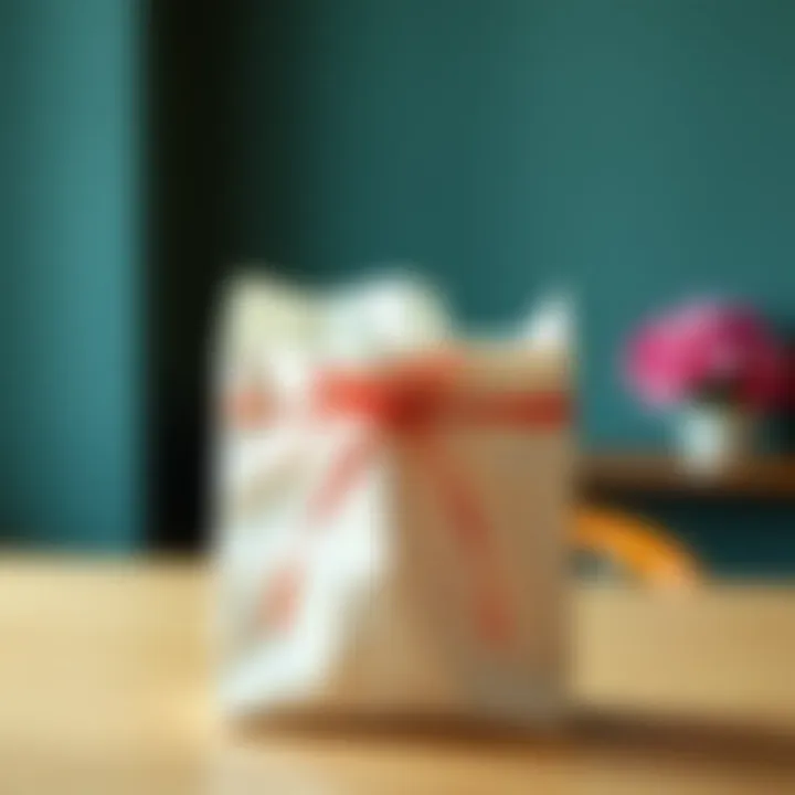 A beautifully wrapped gift of a newlywed apron, symbolizing love and tradition