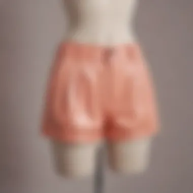 Stylish peach lift shorts displayed on a mannequin