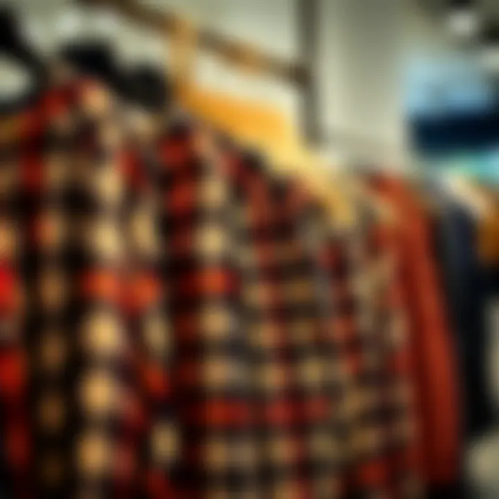 Trendy Display of Plaid Pants Pajamas Trendy plaid pants pajamas displayed on a stylish hanger