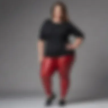 Versatile styling options for plus size black and red leggings