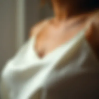 Close-up of fabric textures of plus size camis