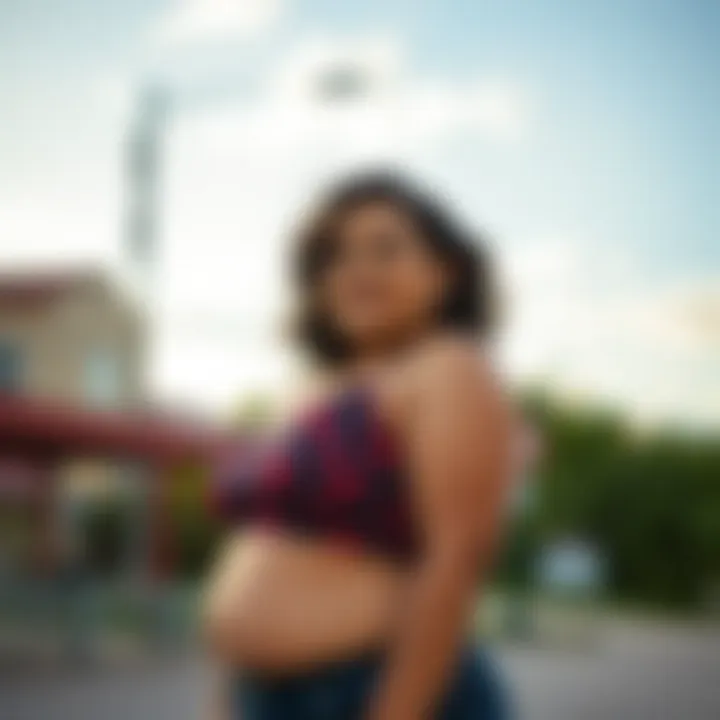 A model confidently wearing a plus size cami outdoors